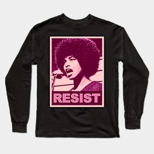 Angela Davis - Resist - in pinks Long Sleeve T-Shirt